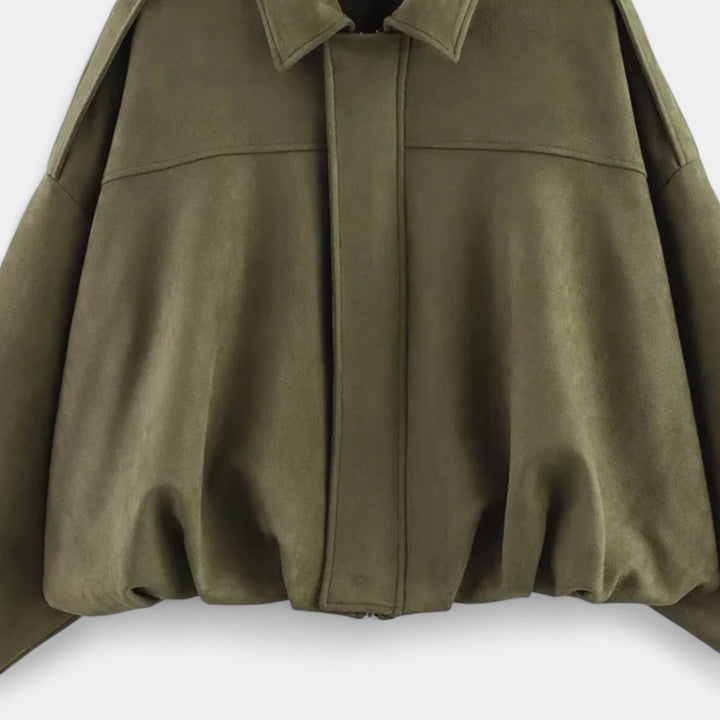 Maria Modehaus | kurtka damska w stylu militarnym z imitacji zamszu