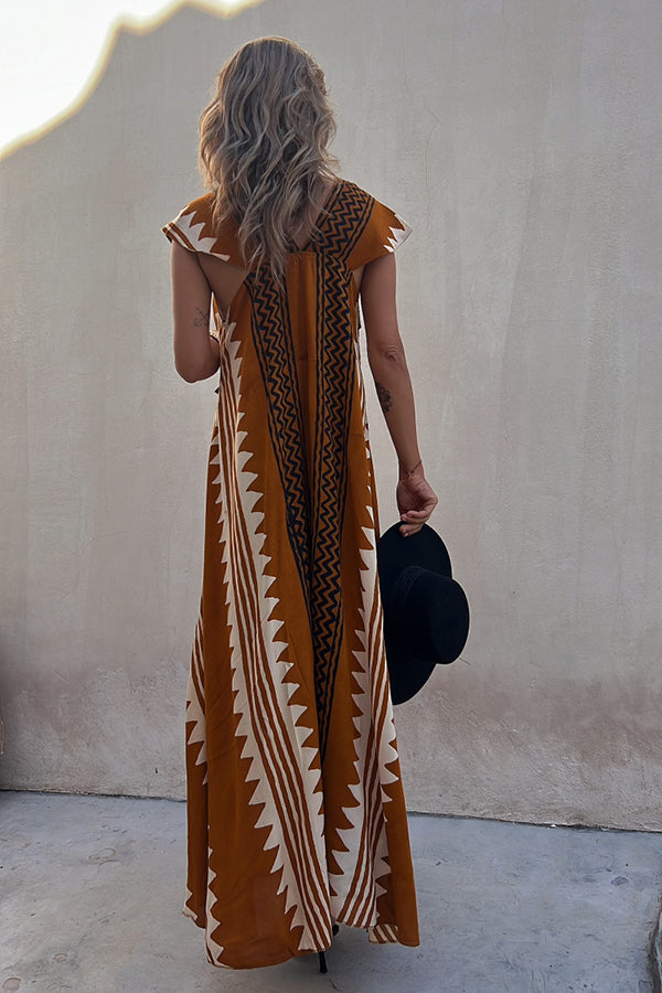 ISA - Robe maxi à imprimé ethnique (en 7 couleurs)