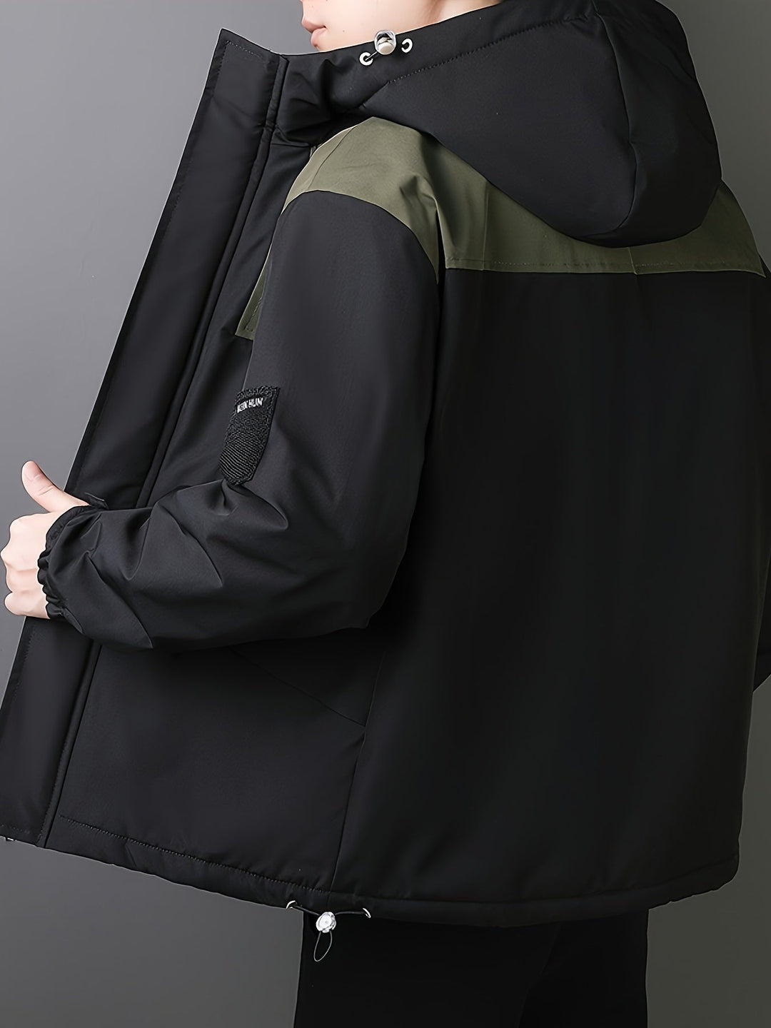 Veste de transition pour hommes – Veste streetwear coupe-vent avec capuche et poches utilitaires