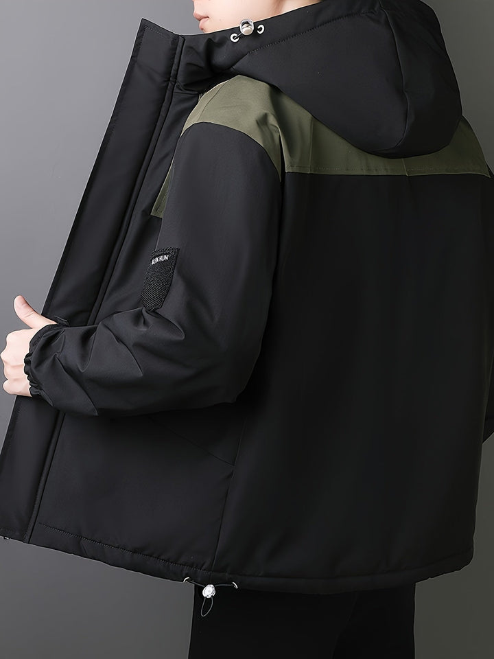 Veste de transition pour hommes – Veste streetwear coupe-vent avec capuche et poches utilitaires