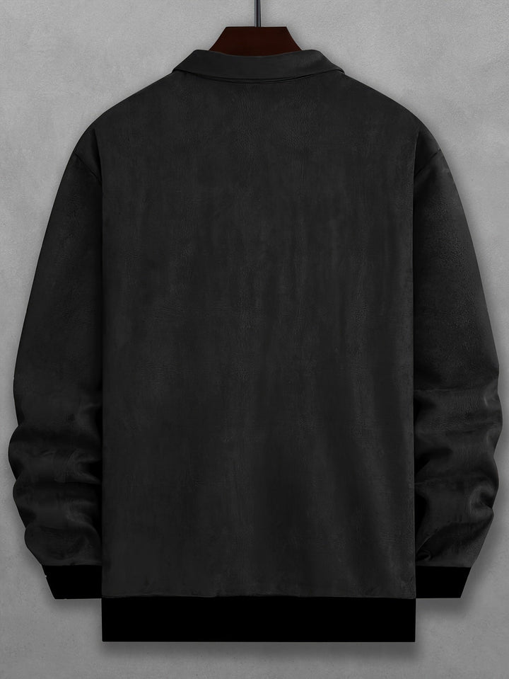 Stilvolle Einfarbige Warme Fleece Bedruckte Winterjacke Für Herren | Ideal für Winter