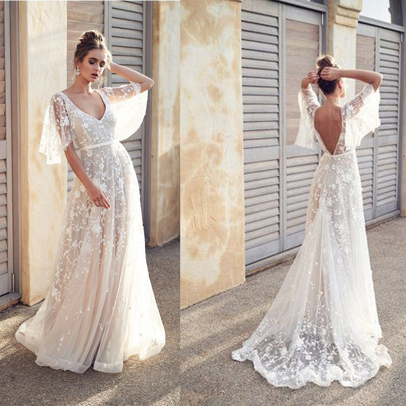 Pyralis - Elegantes Boho Maxikleid Luxus Design für Frauen
