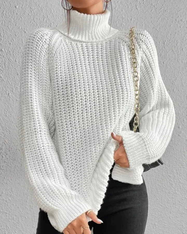 Lässiger Baumwoll-Rollkragenpullover für Damen | Perfekt für den Alltag