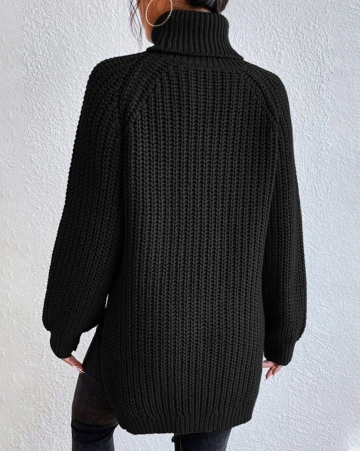 Lässiger Baumwoll-Rollkragenpullover für Damen | Perfekt für den Alltag