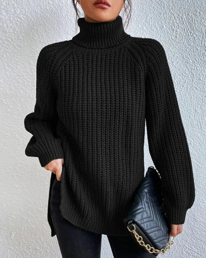Lässiger Baumwoll-Rollkragenpullover für Damen | Perfekt für den Alltag