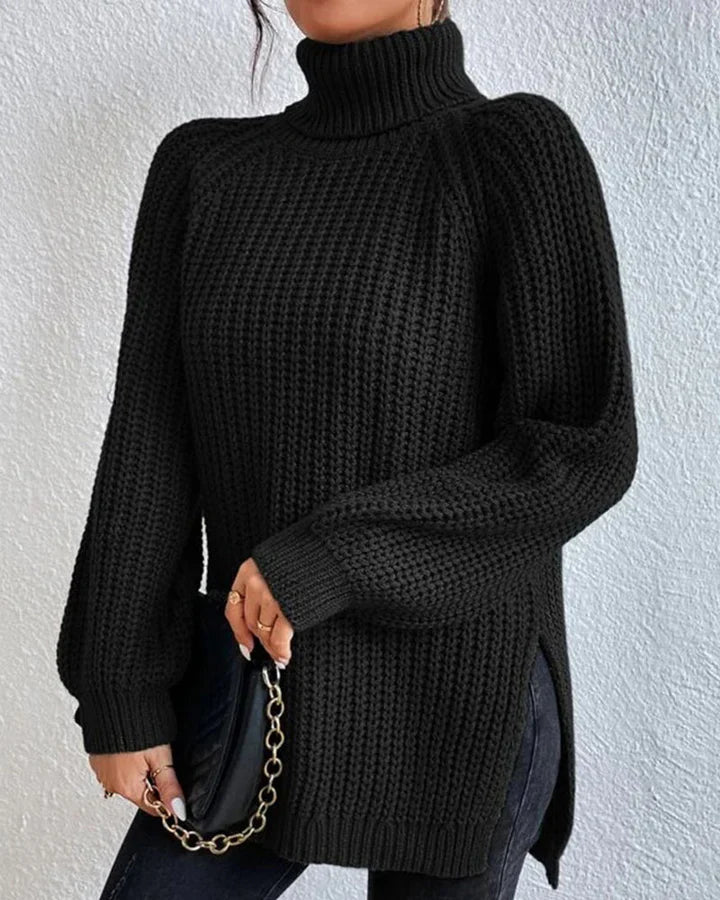 Lässiger Baumwoll-Rollkragenpullover für Damen | Perfekt für den Alltag