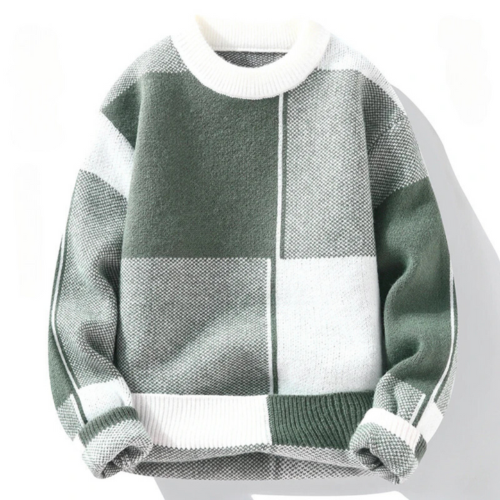 Peach - Pull décontracté à carreaux pour hommes