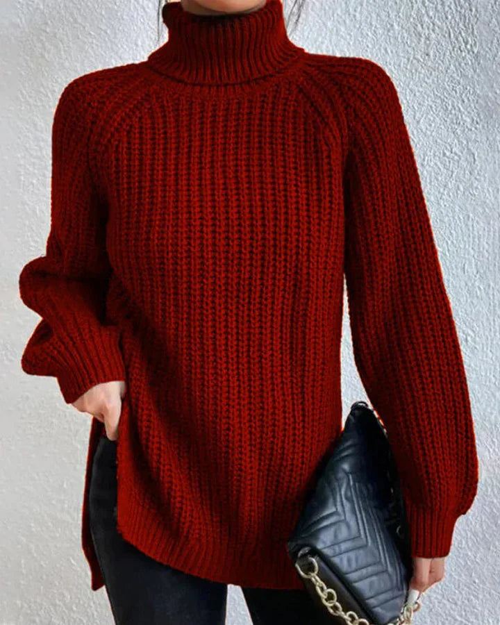 Lässiger Baumwoll-Rollkragenpullover für Damen | Perfekt für den Alltag