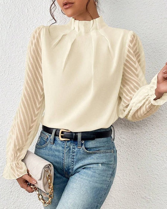 Felicity - Elegant top with ruffle sleeves for women