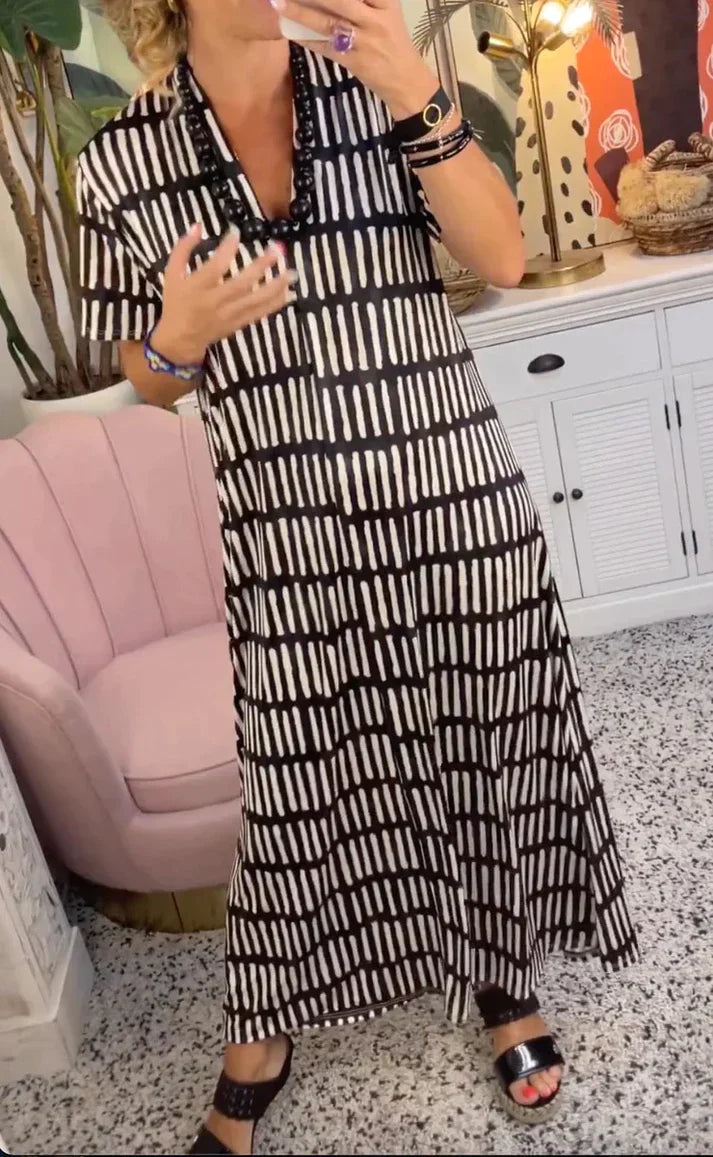 Marlena - Robe longue avec décolleté en V