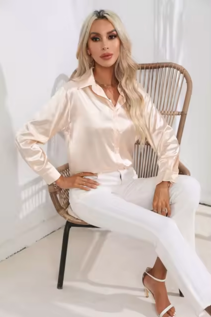 Annika - Camicia a maniche lunghe in raso