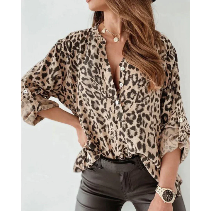Mercy - Long-sleeved shirt with leopard print