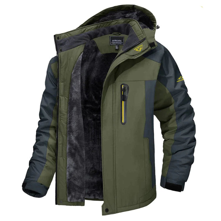 Warme Winterjacke mit Fell Innenfutter und Kapuze für Herren | Perfekt für Outdoor-Aktivitäten