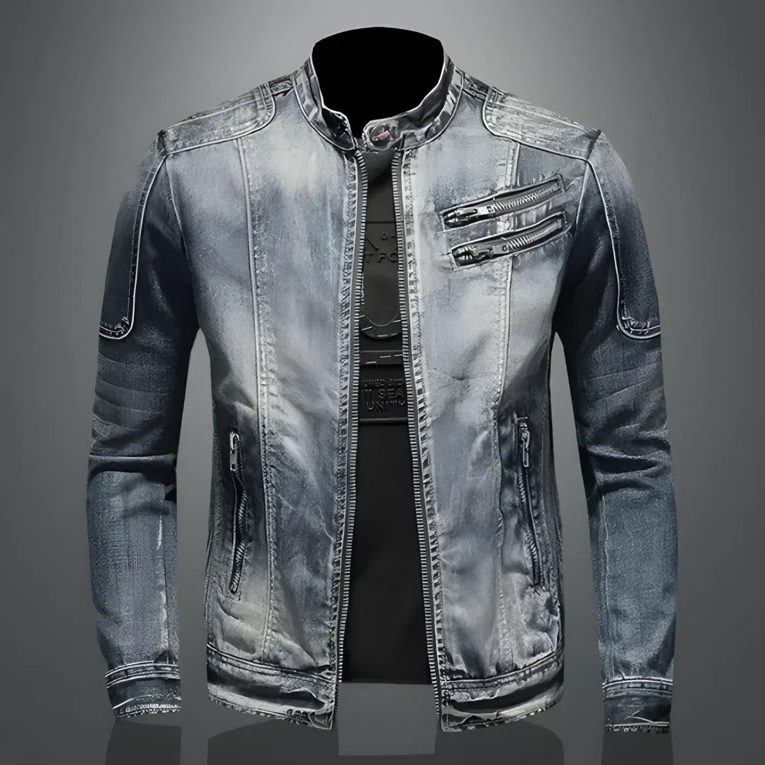 Antonio - veste en jean élégante avec fermeture éclair pour hommes