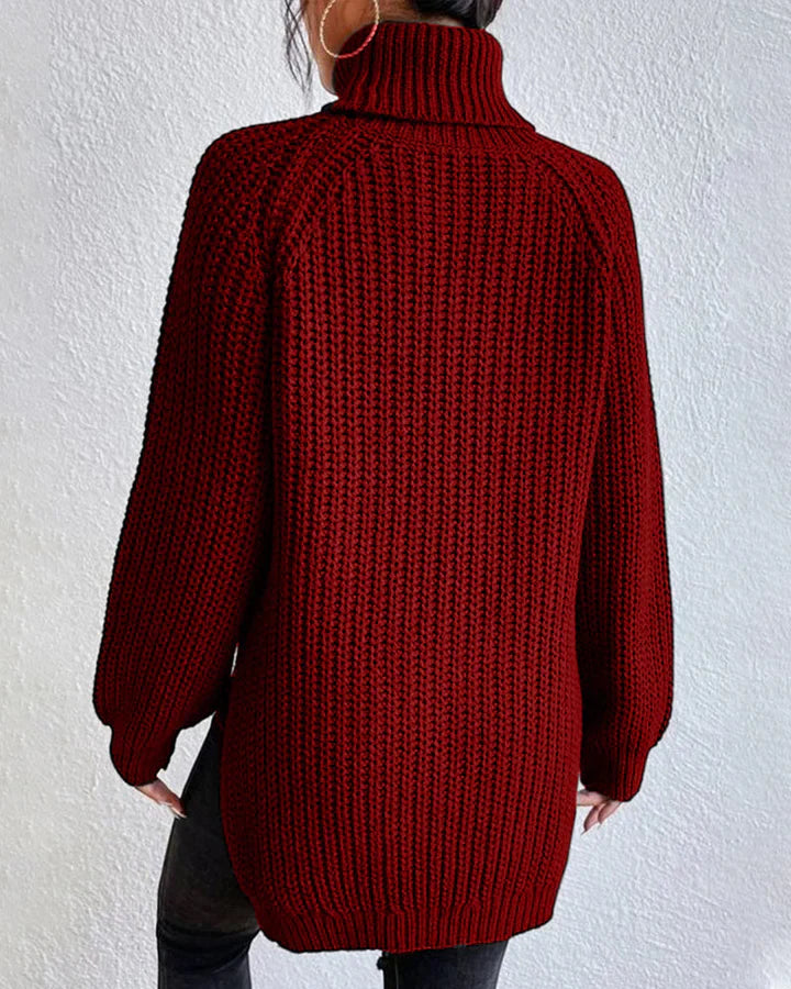 Lässiger Baumwoll-Rollkragenpullover für Damen | Perfekt für den Alltag