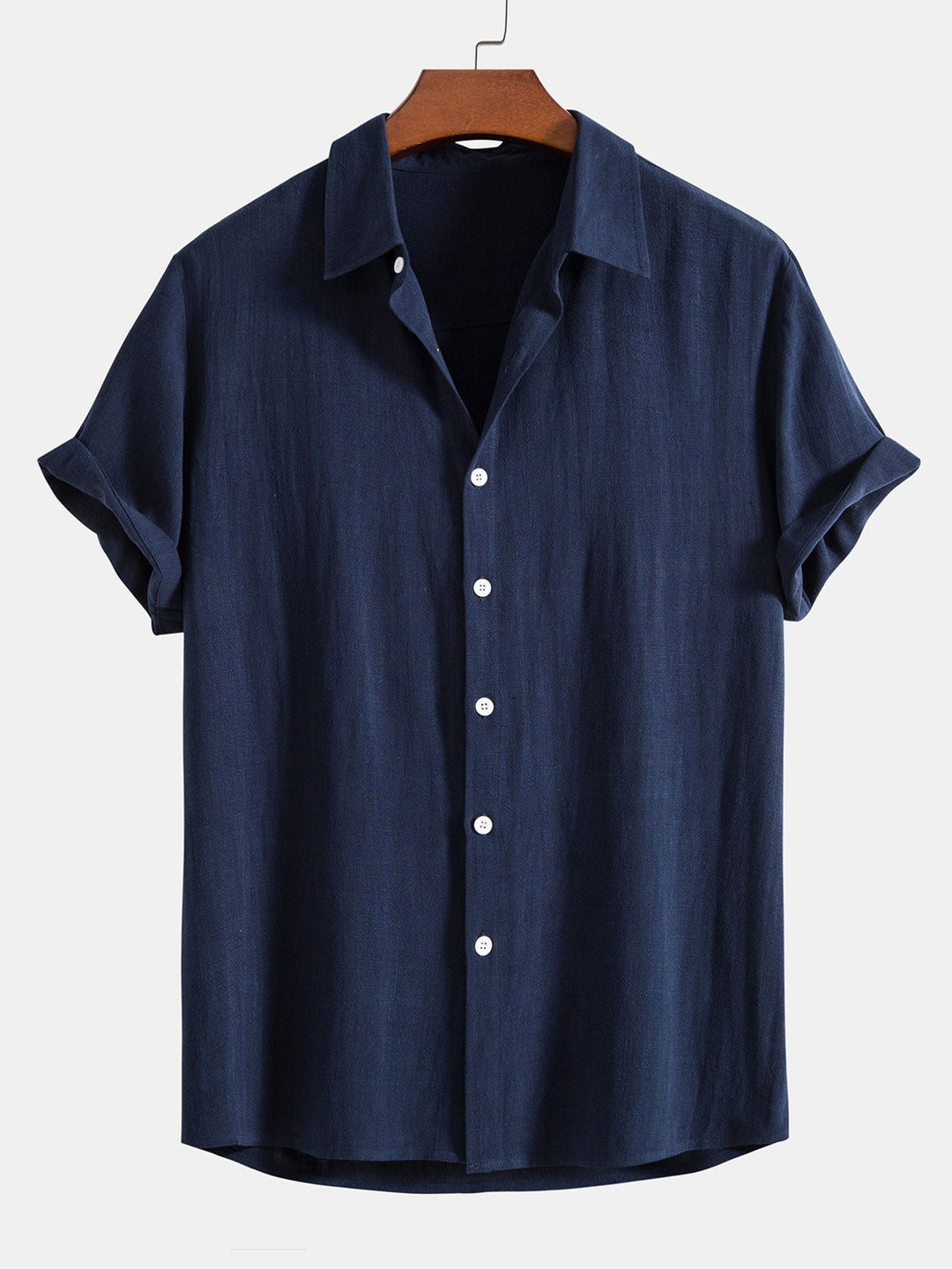 Camicia a maniche corte e pantaloni di lino set estivo per uomo
