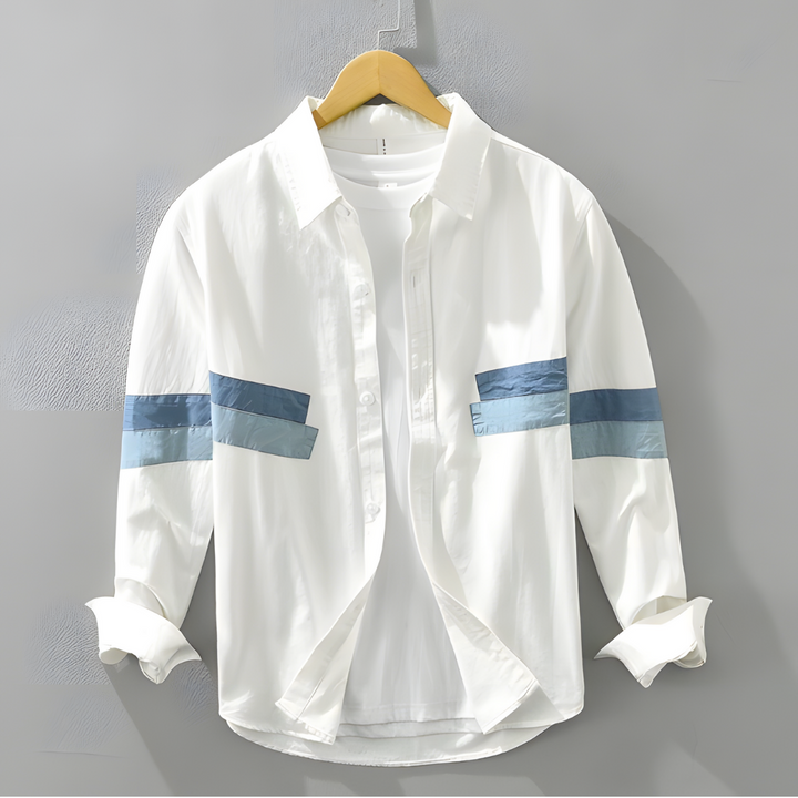 Olaf - polo avec rayures patchwork contrastées