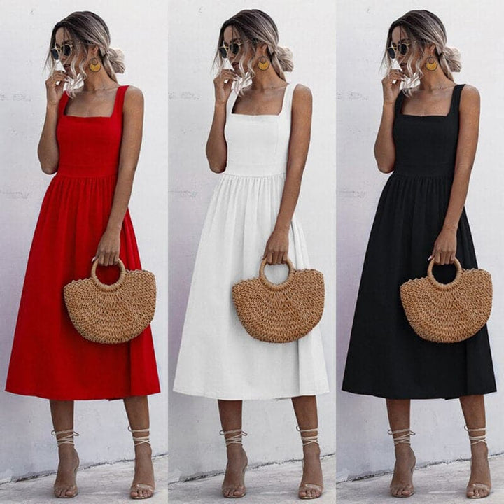 Robe midi sans manches – élégance aérée pour l'été
