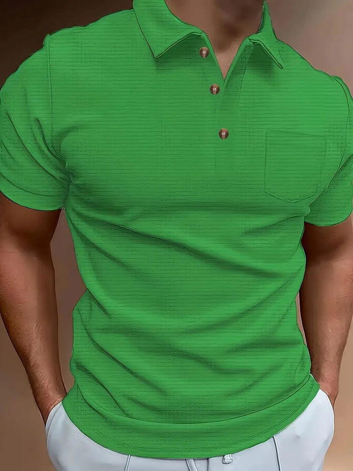 Polo pour homme avec patte de boutonnage – Chemise décontractée slim fit au style business casual moderne