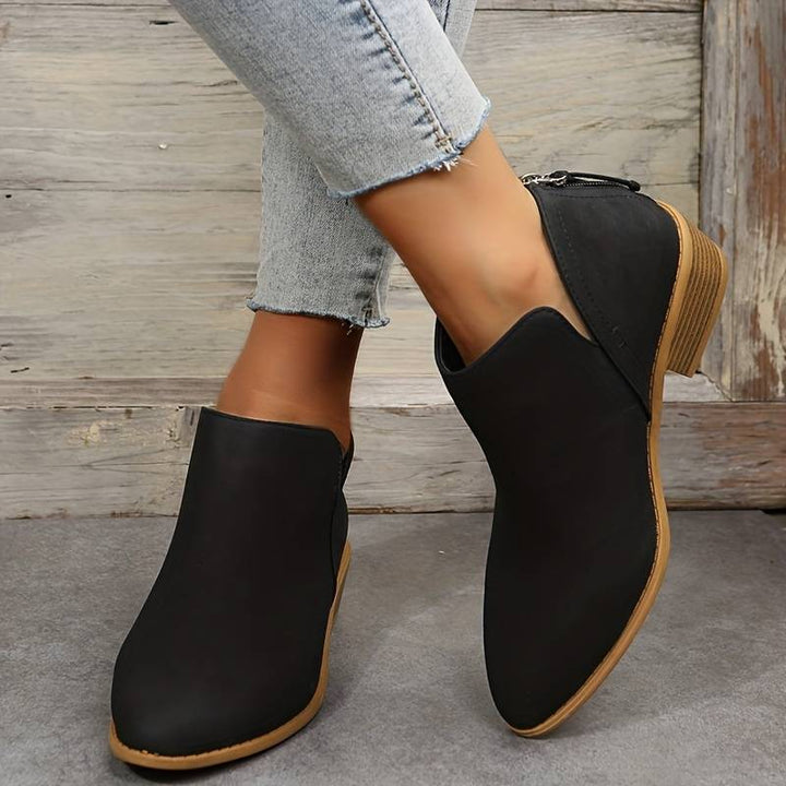Bottines pour femmes à talon bloc – Bottes Chelsea élégantes avec fermeture éclair