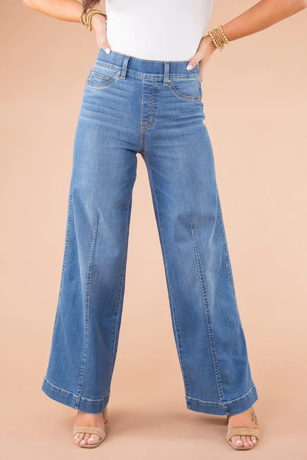 Delphine - Jeans - Classique - Denim Bleu, Design Polyvalent - Adapté au Quotidien pour Femmes