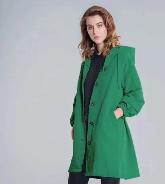 Veste coupe-vent imperméable à capuche surdimensionnée