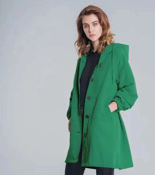 Veste coupe-vent imperméable à capuche surdimensionnée