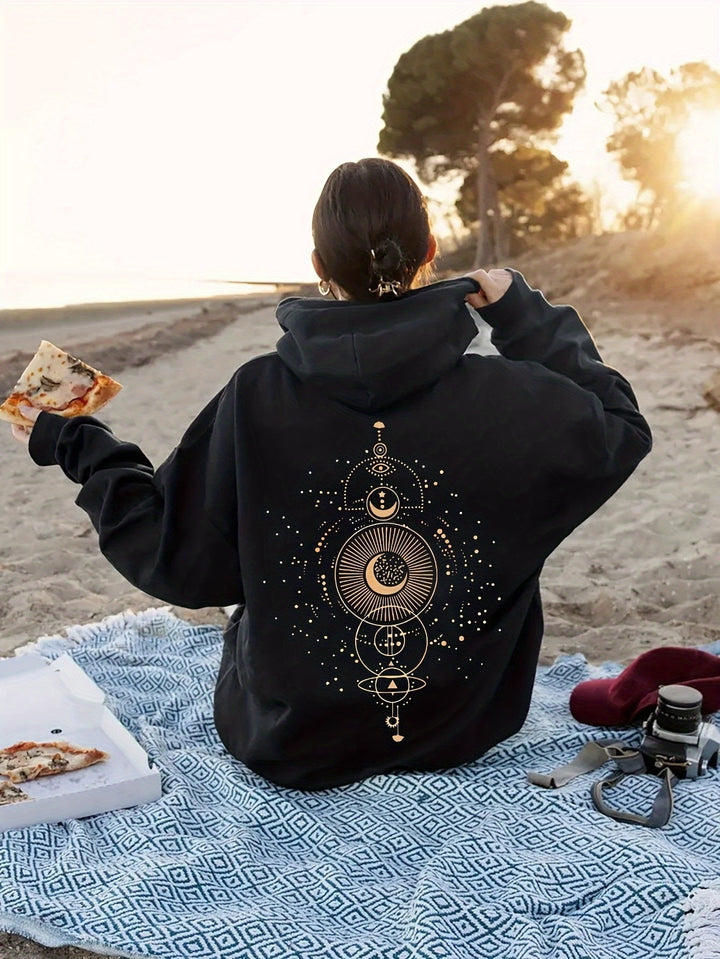 Lässiger Pullover-Hoodie mit Backprint und Kapuze für Women | Perfekt für Casual Days