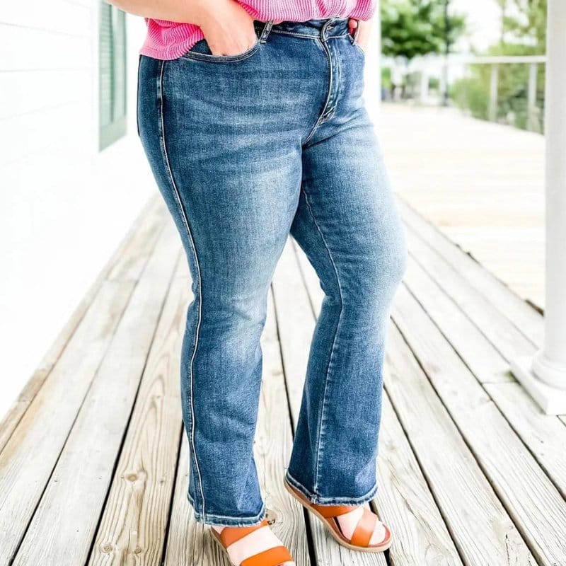 Dailyn - jean denim à jambe large élastique