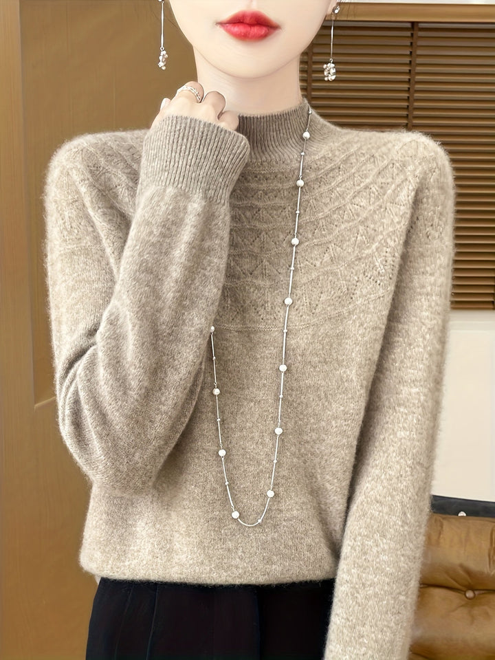 Ausschnitt Wollstrickpullover Pullover Damen | Für den Alltag