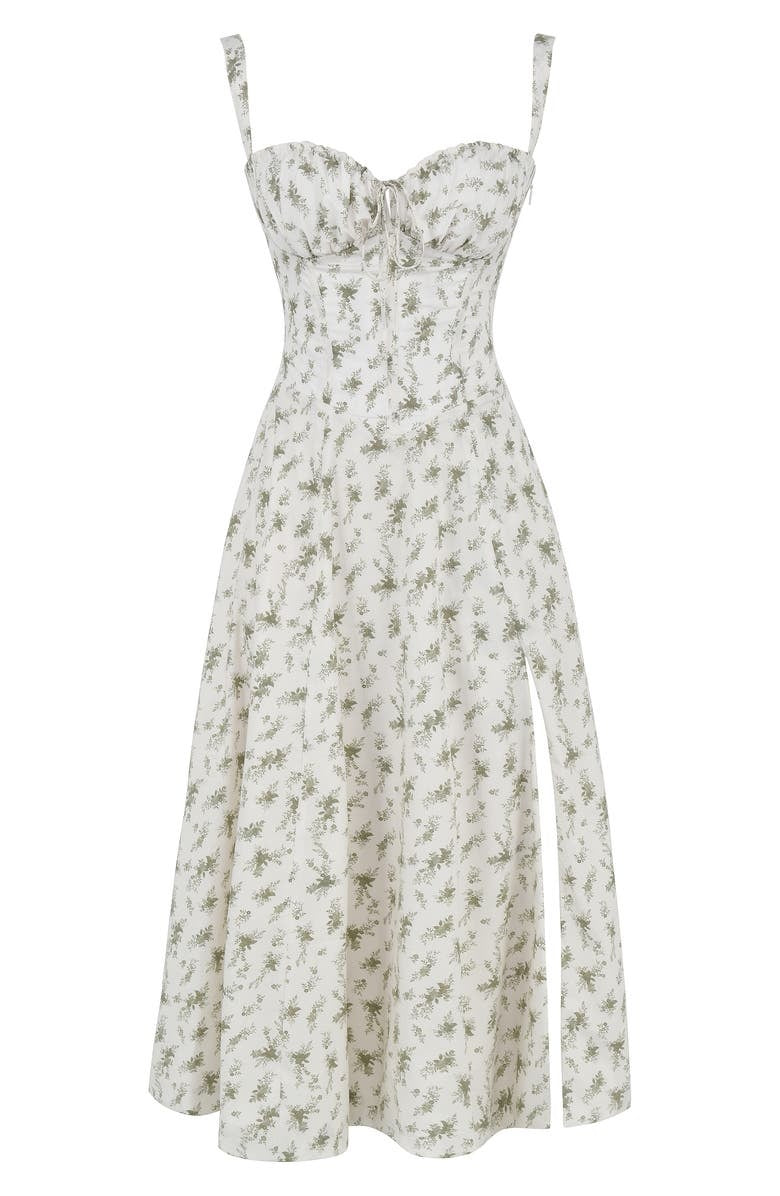 Floral Bustier Midriff Taille Shaper Kleid