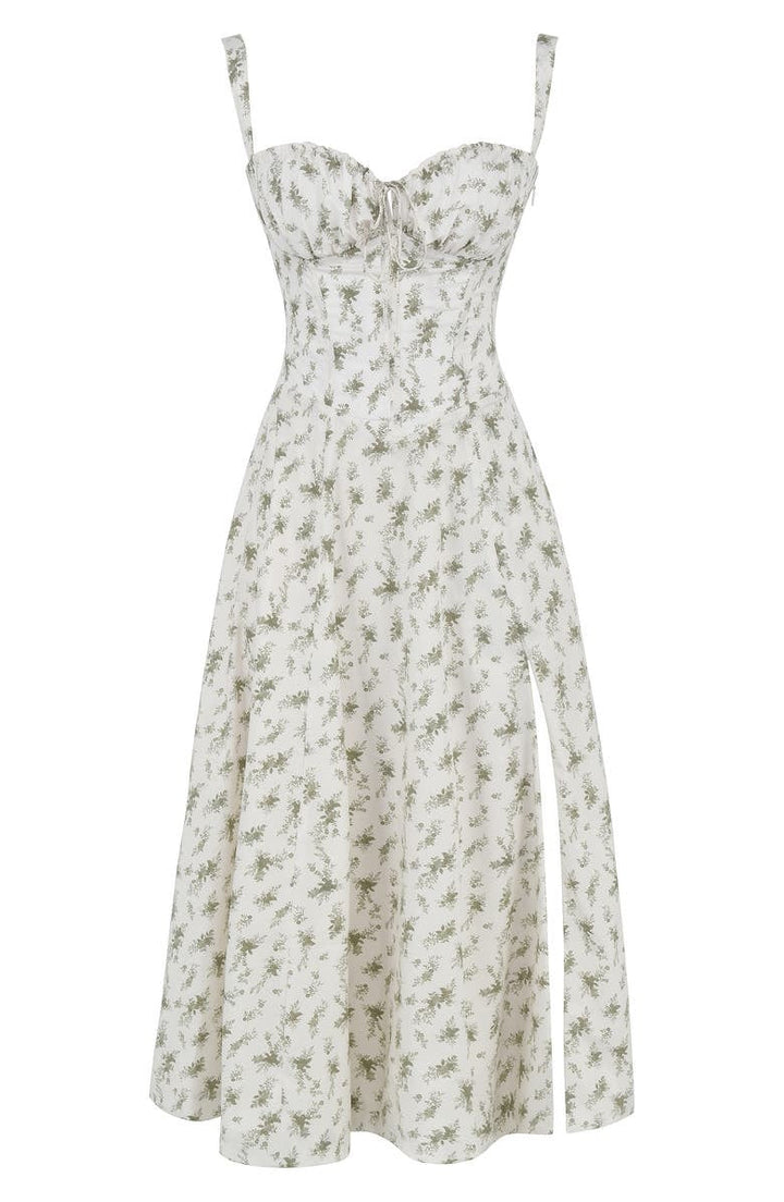 Floral Bustier Midriff Taille Shaper Kleid