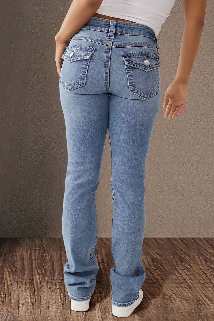 Kalyps - Jeans - Classique - Denim bleu clair, design polyvalent - adapté au quotidien pour femmes