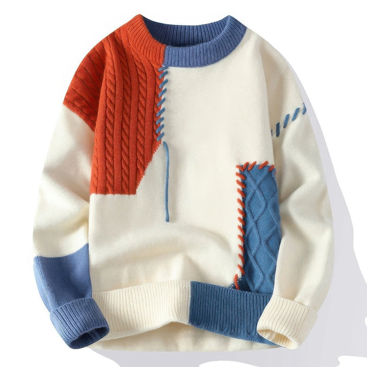 TONI | Pull col roulé patchwork unisexe