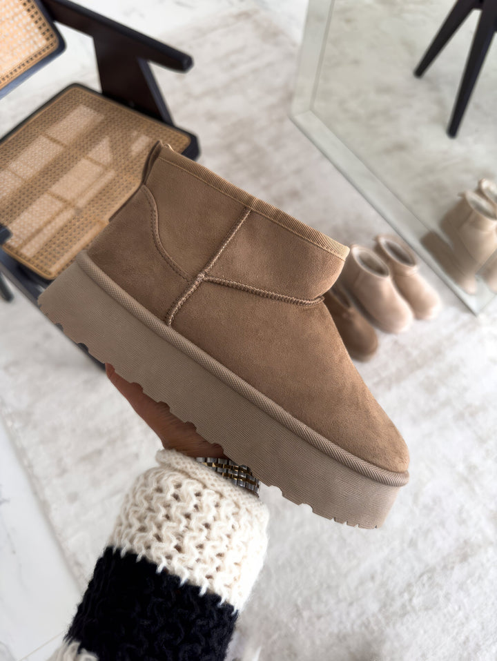 Damen Winterstiefel mit Plateau – Gefütterte Boots mit dicker Sohle für kalte Tage