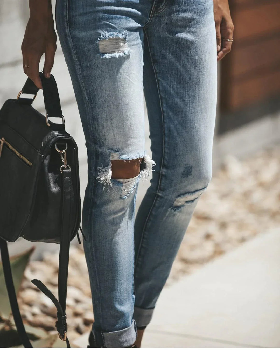 VICTORIA - Jean déchiré bleu clair