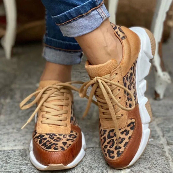 Quorra - Baskets - Décontracté - Imprimé Léopard / PU - Style Moderne / Résistant - Idéal pour l'automne pour femmes