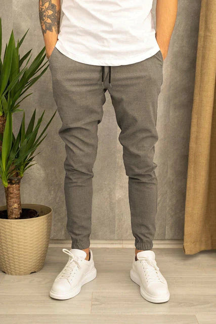 Pantalon de jogging slim fit pour hommes – Pantalon de loisirs confortable avec poignets et cordon de serrage pour le quotidien et le streetwear