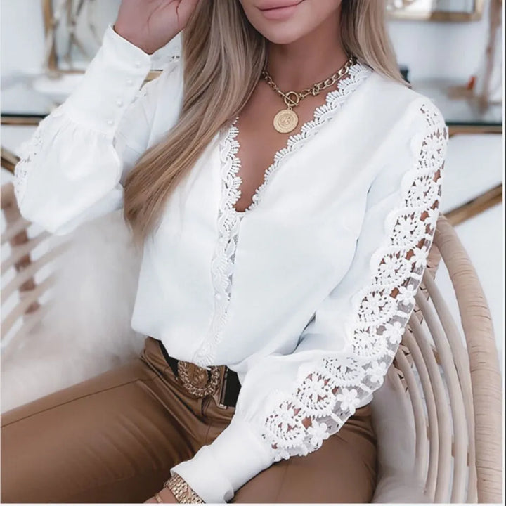 Elegante camicetta bianca da donna in stile 2024