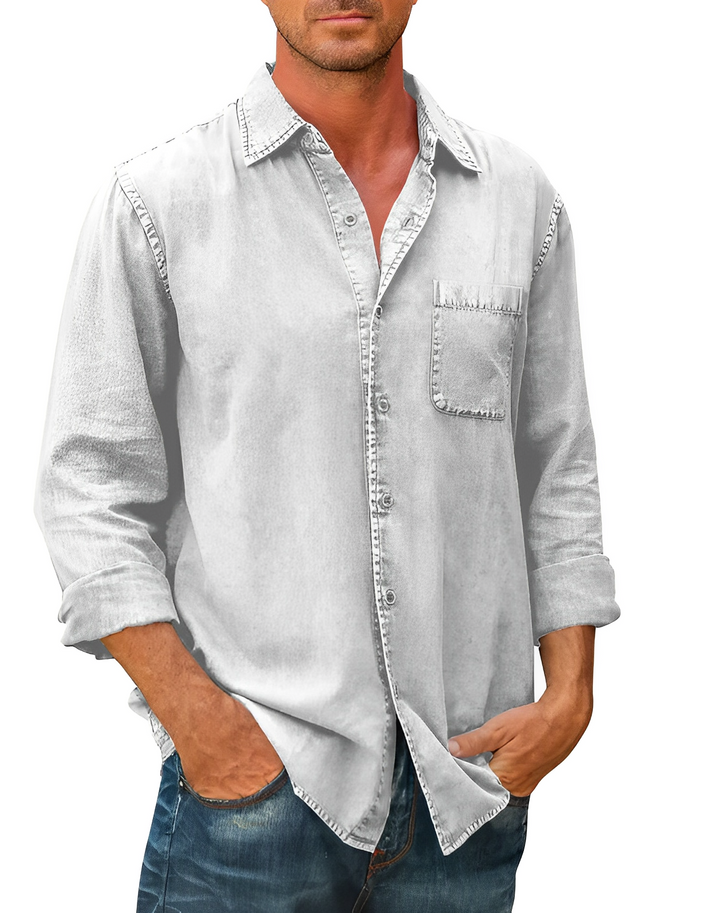 Tye - koszula - klasyk - denim / wszechstronny design - codzienny dla mężczyzn