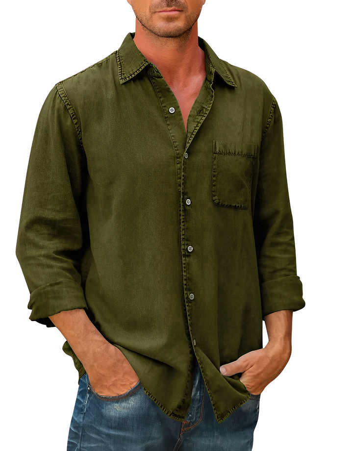Tye - koszula - klasyk - denim / wszechstronny design - codzienny dla mężczyzn