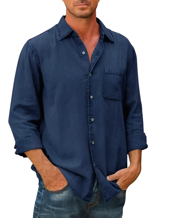 Tye - koszula - klasyk - denim / wszechstronny design - codzienny dla mężczyzn