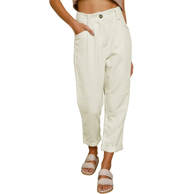 Daniella - pantalon en velours côtelé décontracté
