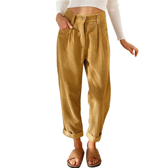 Daniella - pantalon en velours côtelé décontracté
