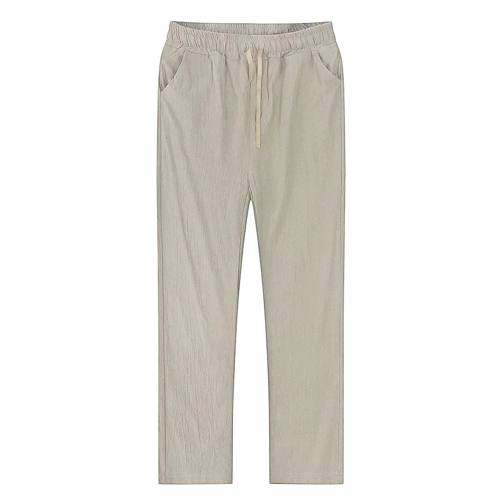 Herren Leinenhose – Sommerhose mit Kordelzug, atmungsaktiv & locker geschnitten