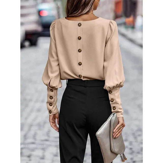 Milyn - Elegante Bluse mit Rückenknöpfen