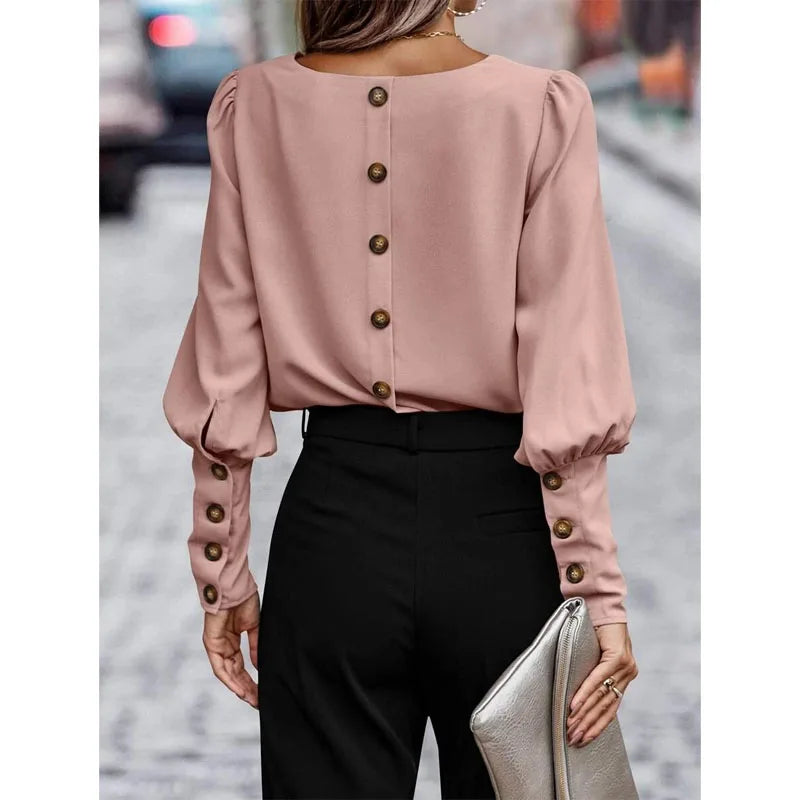 Milyn - Elegante Bluse mit Rückenknöpfen