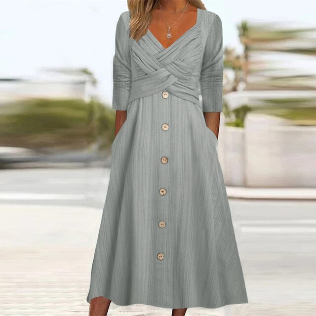 CLARITA - Robe à manches longues en ligne A