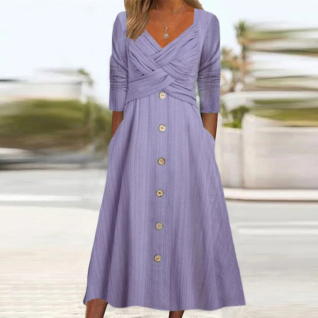CLARITA - Robe à manches longues en ligne A