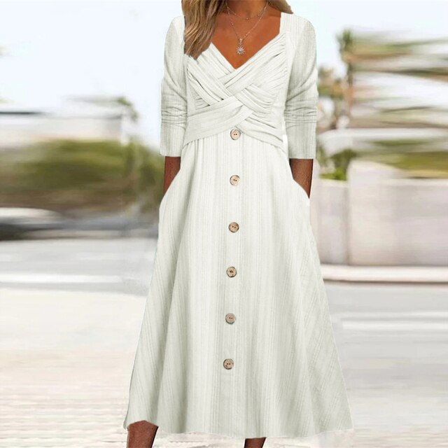 CLARITA - Robe à manches longues en ligne A